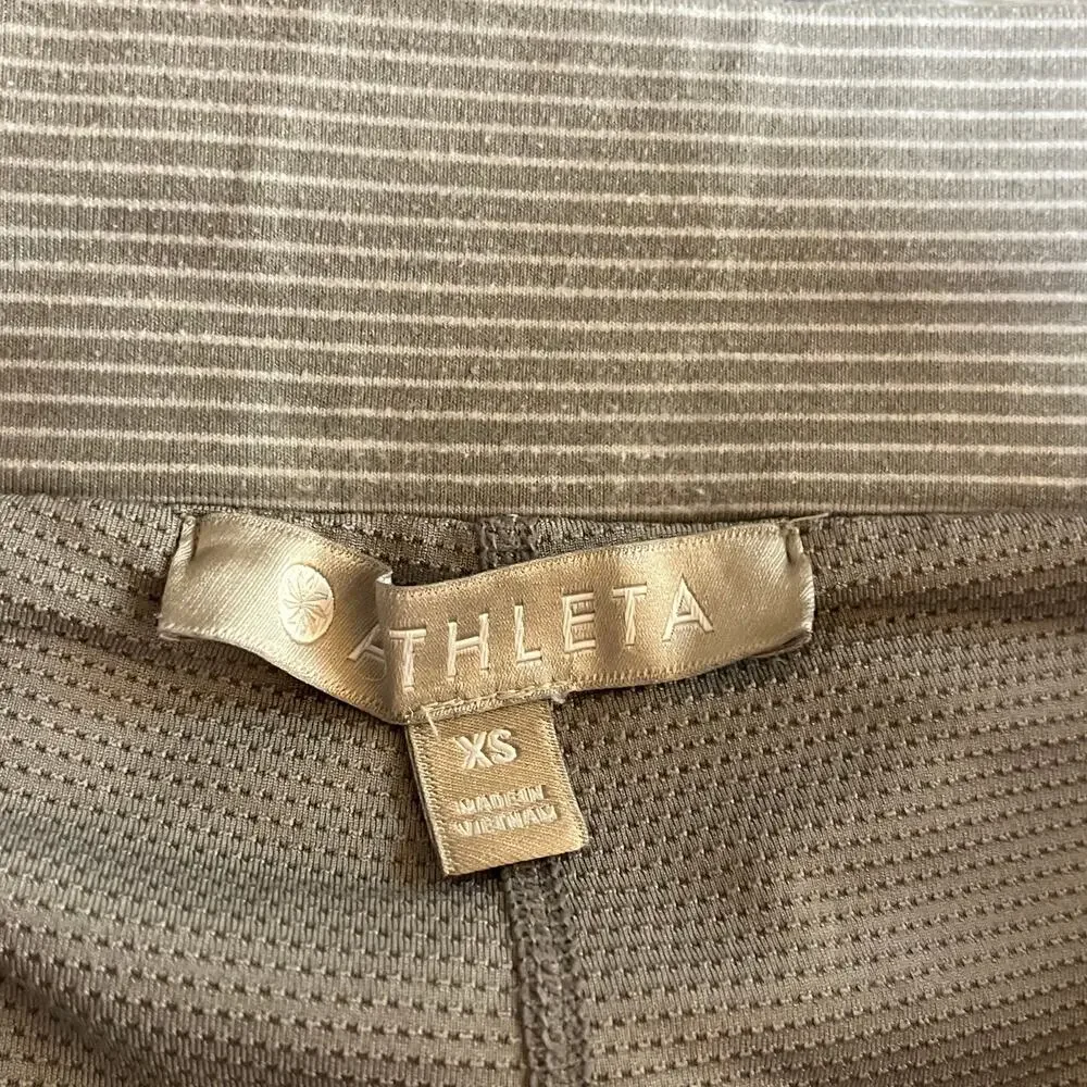Athleta Modern Metro Midtown Skort Skirt Womens Size XS Gray Striped Drawstring‎